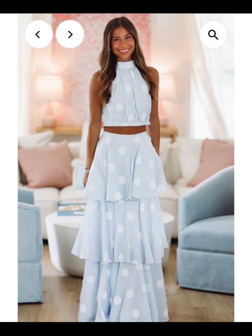 Vestique Zelda Polka Dot Set - Light Blue